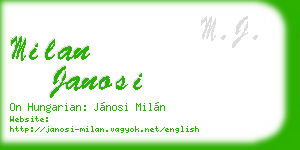 milan janosi business card